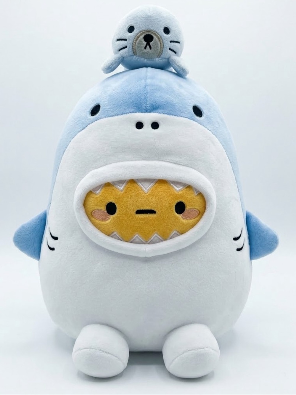 Smoko Blue Shark Tayto Potato With Seal 10 Inch Midi Mochi Plush NWT - Picture 2 of 3